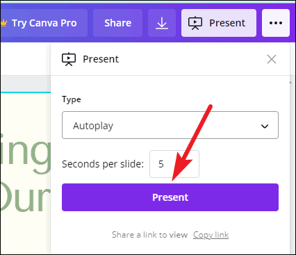 how to share presentation in canva
