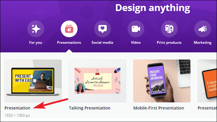 how to share presentation on canva