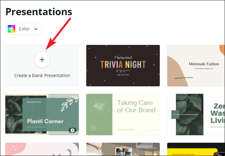 how to create a presentation using canva