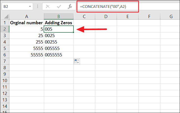 How to Add Leading Zeros in Excel