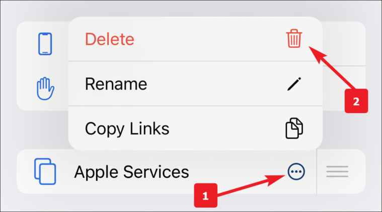 remove tab groups from safari