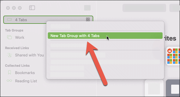remove tab groups from safari