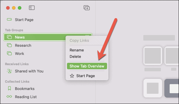 remove tab groups from safari