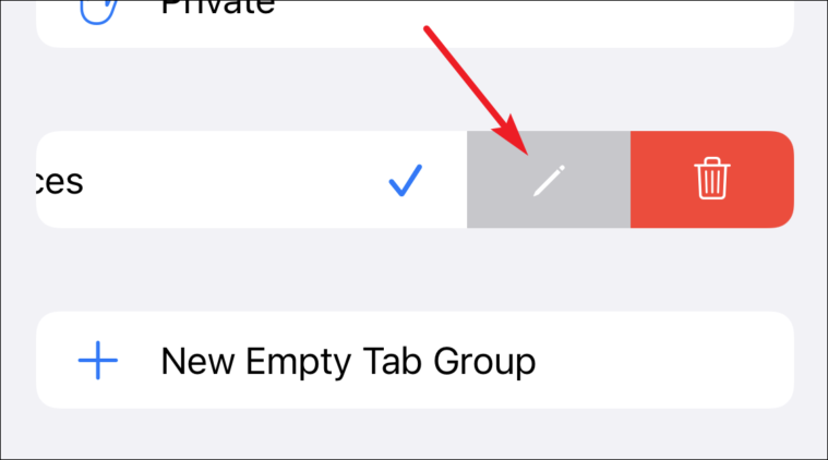 swipe to rename tab groups in safari