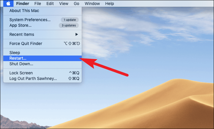 restart to resolve application menu bar not responding issue