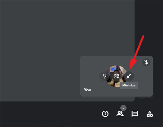 how to minimize presentation in google meet
