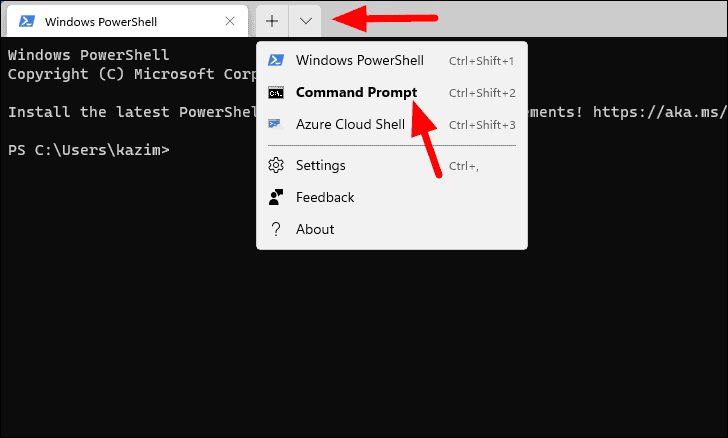 windows command prompt keyboard shortcut