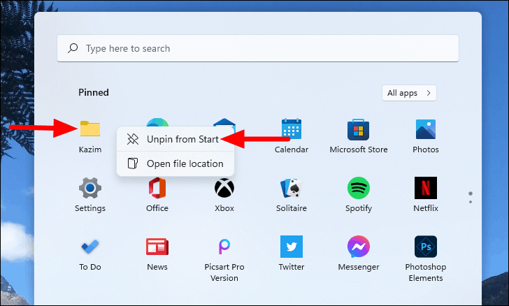 How to Pin Files and Folders to Start Menu in Windows 11