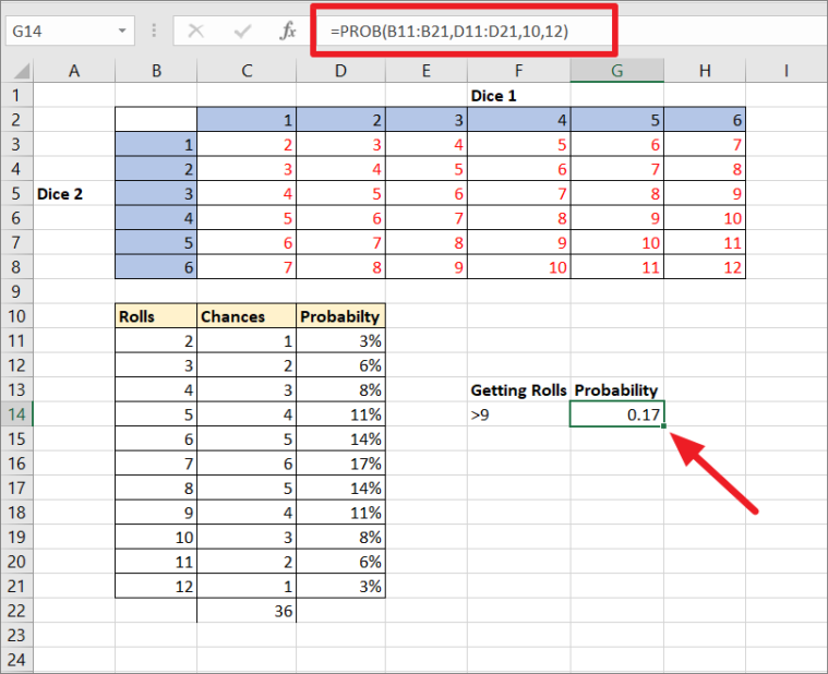 How to Roll two Dice in Excel