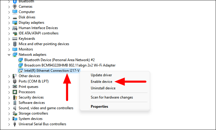 This adapter is currently disabled