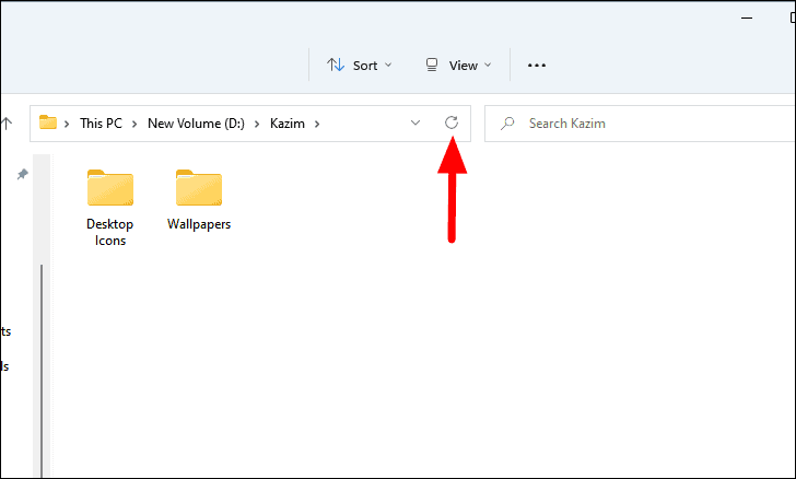 how to refresh folder in windows 11