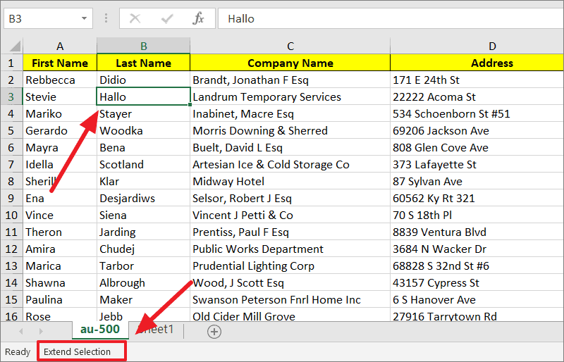 How to Select Non Adjacent Cells in Excel