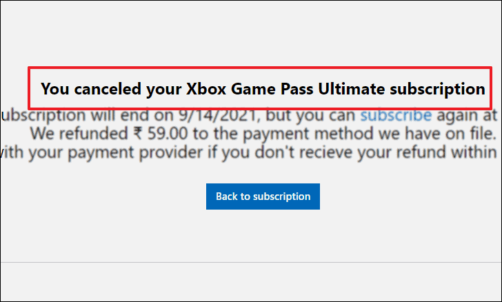 Xbox subscription cancellations and refunds