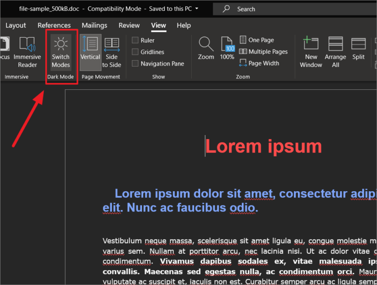 How to Change Microsoft Word to Light Mode or Dark Mode