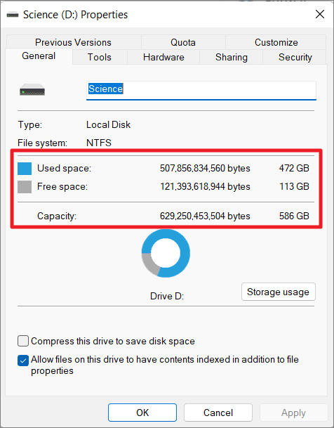 How Check, Manage and Free up Space 11