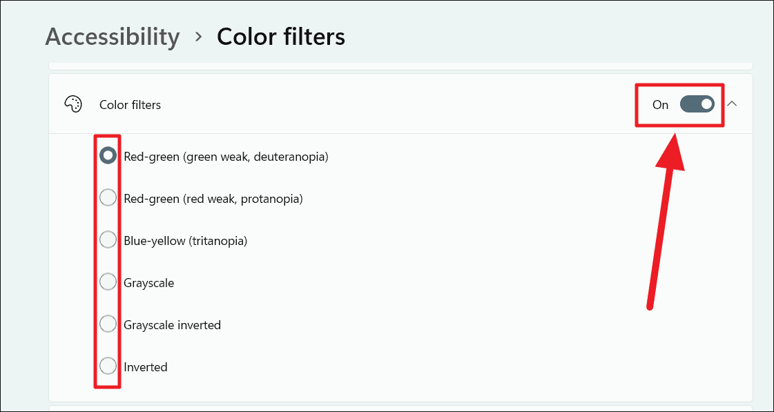 How to Enable Color Filters in Windows 11