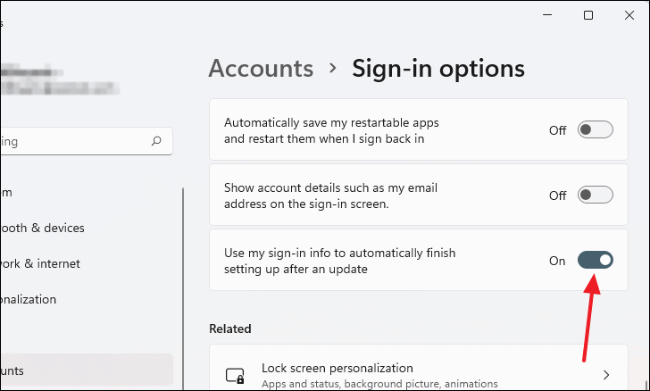 How to Enable or Disable Automatic Sign-in After Update on Windows 11