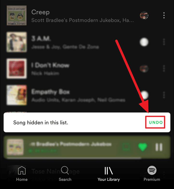 How to hide (or unhide) songs you don't want to hear on Spotify