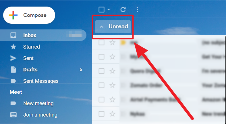 mailbird how to see only unread