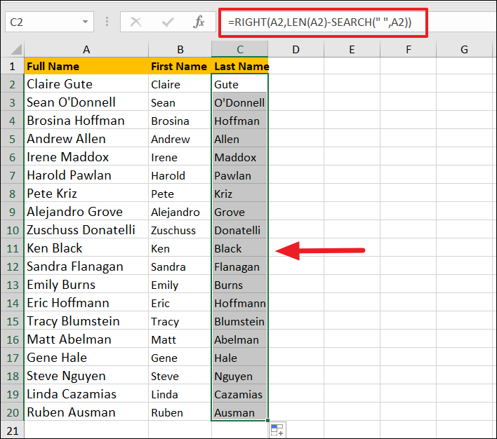 How to Use Excel Search Function