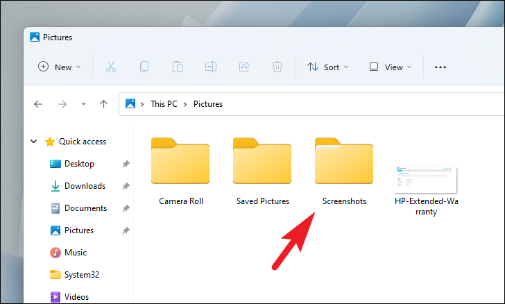 where are all the screenshots saved in windows 11