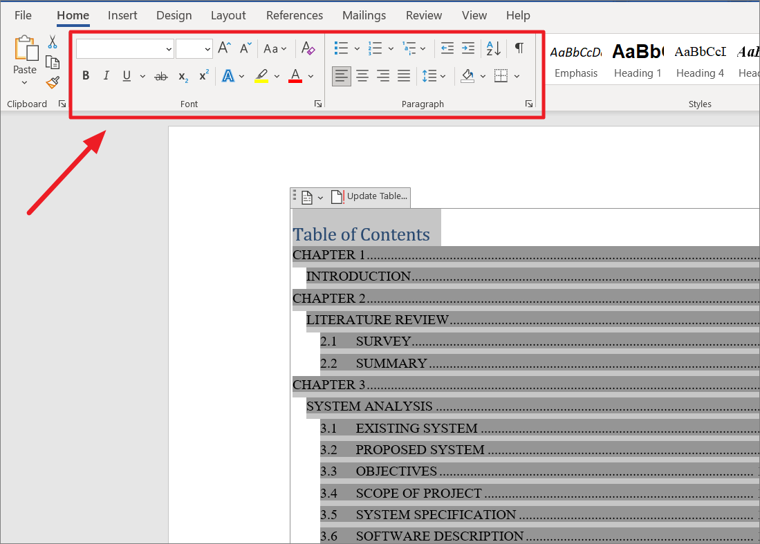 How To Create A Table Of Contents In Microsoft Word 6182