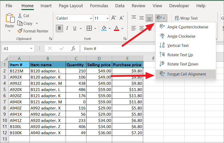 How To Rotate Text In Excel 6690