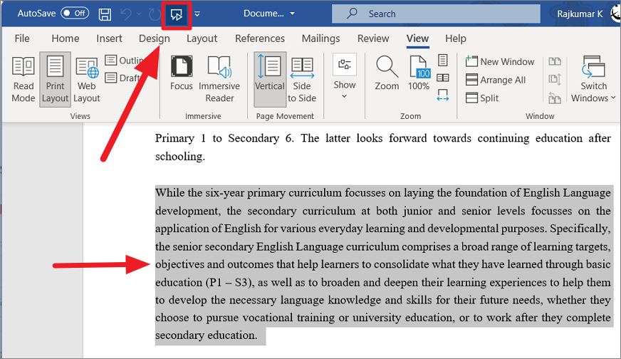 speech on word document