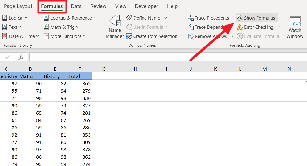 How To Display Cell Formulas In Excel 