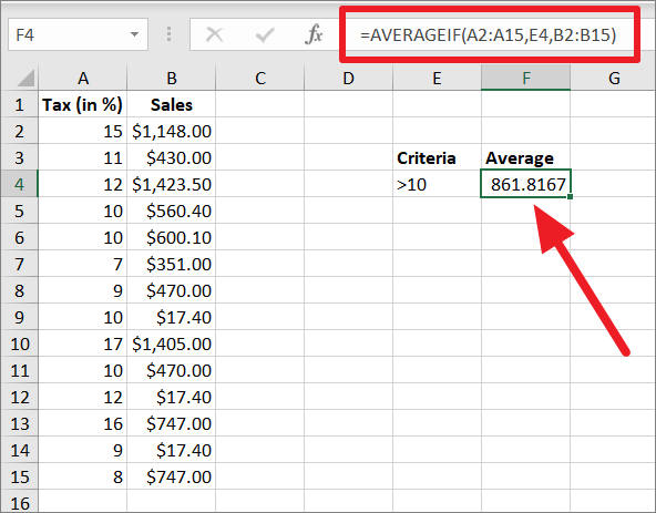 How To Use Averageif Function In Excel 3594