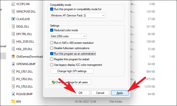 How do I run an EXE file in compatibility mode Windows 11?