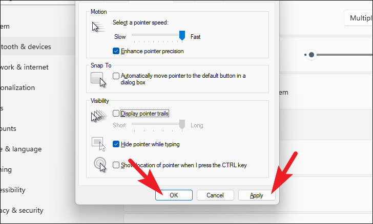 How to Enable or Disable Mouse Pointer Trails in Windows 11 