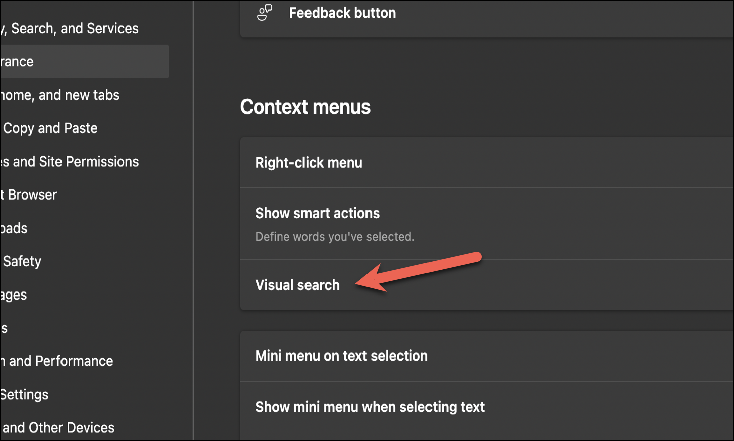 How To Disable Visual Search Button In Microsoft Edge