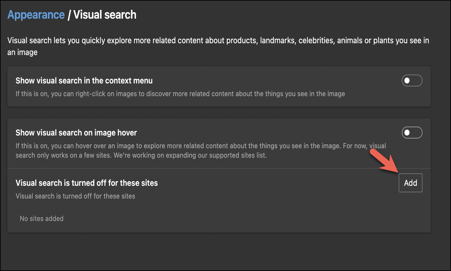 How To Disable Visual Image Search In Microsoft Edge