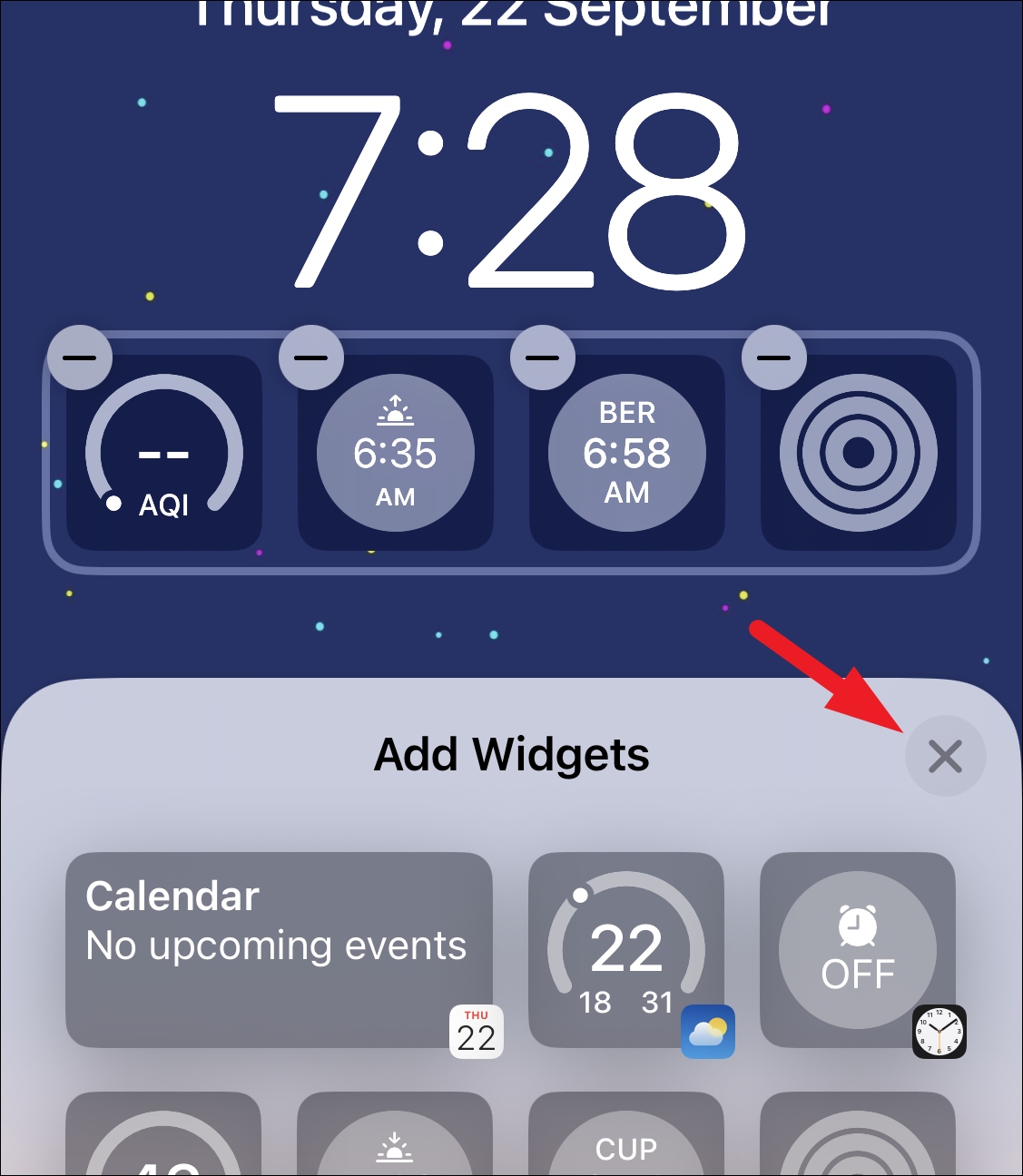 add clock widget to lock screen iphone