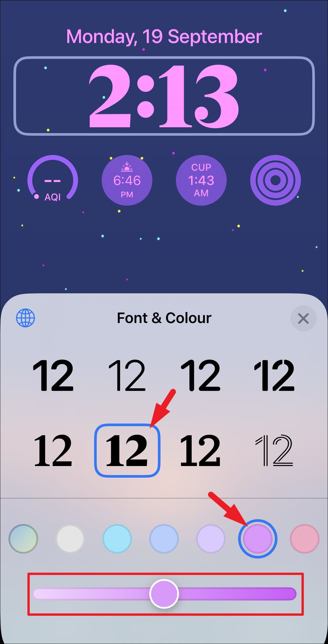 ios lockscreen font