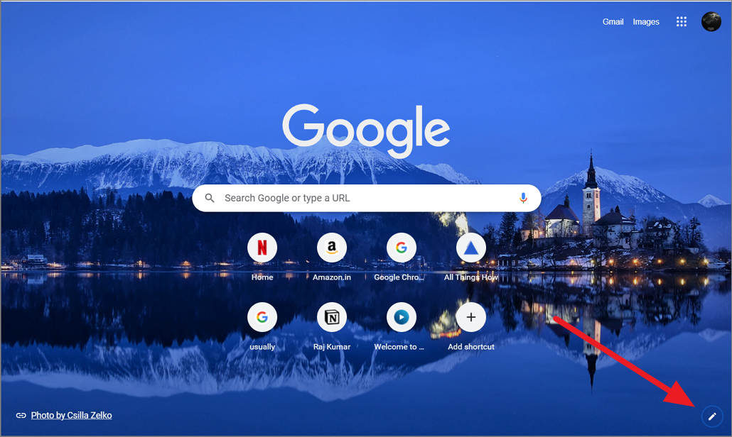 how to change google chrome homepage layout