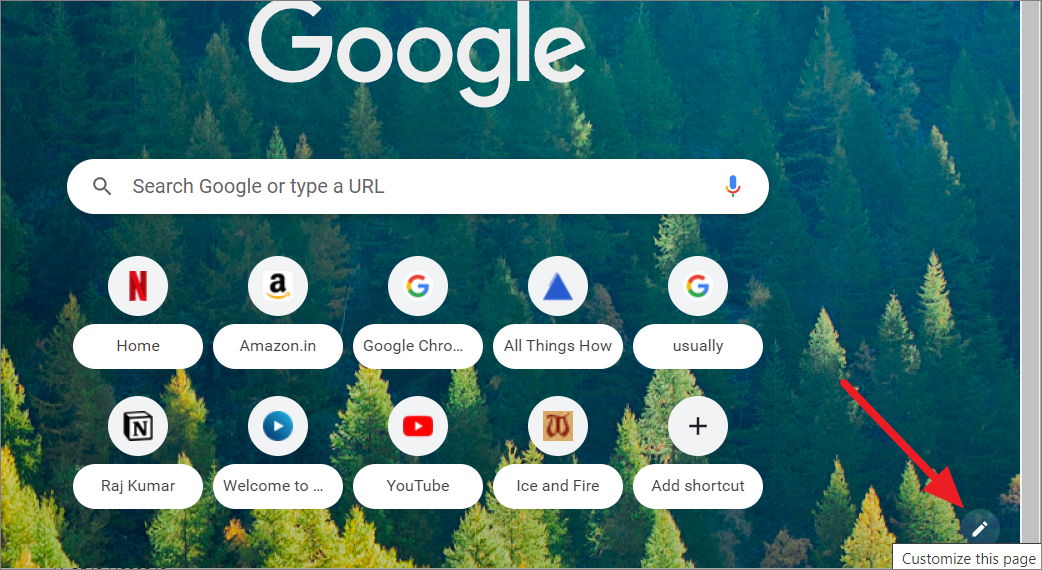 how to change google chrome homepage layout