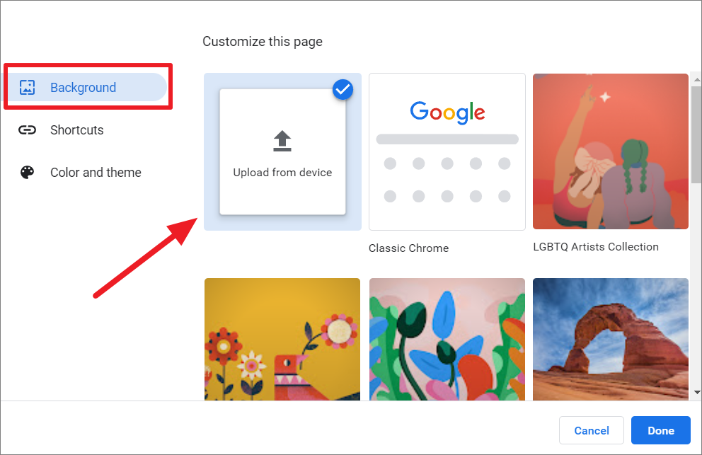 how to change google chrome homepage layout