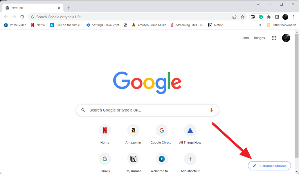 how to change google chrome homepage layout