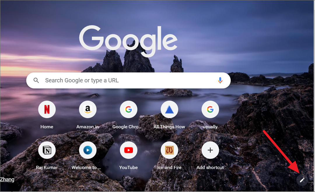 how to change google chrome homepage layout