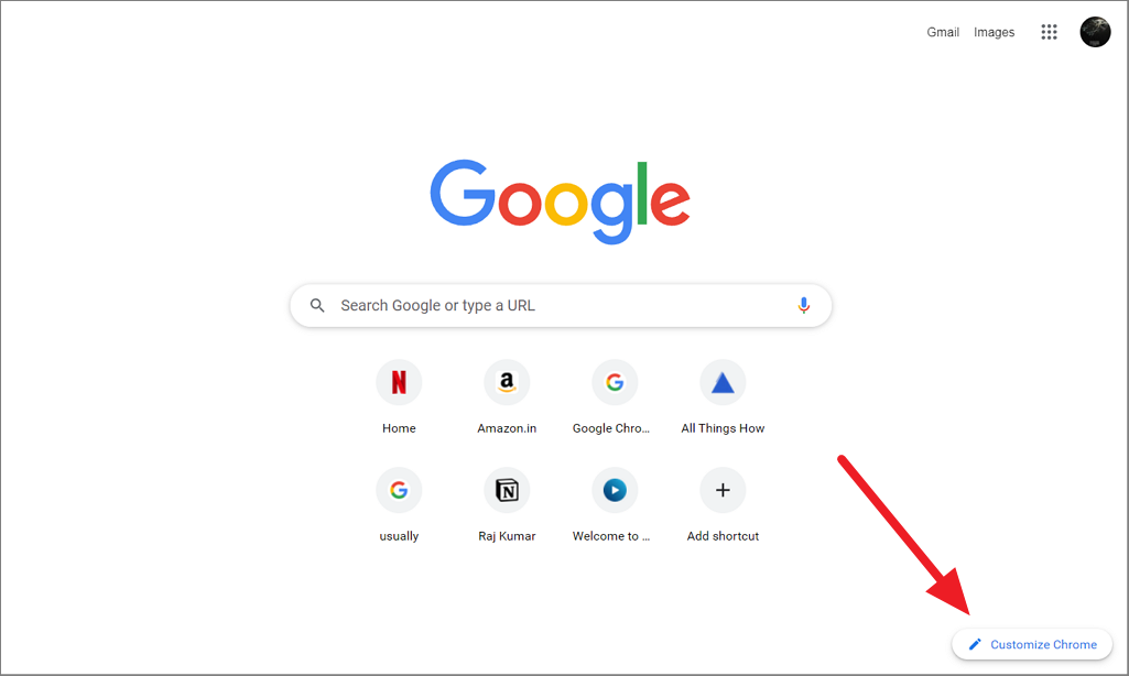 how to change google chrome homepage layout