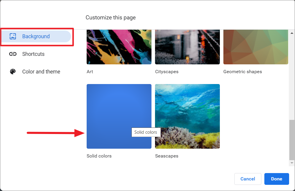 how to change google chrome homepage layout