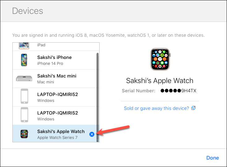 Unpair apple watch from on sale icloud
