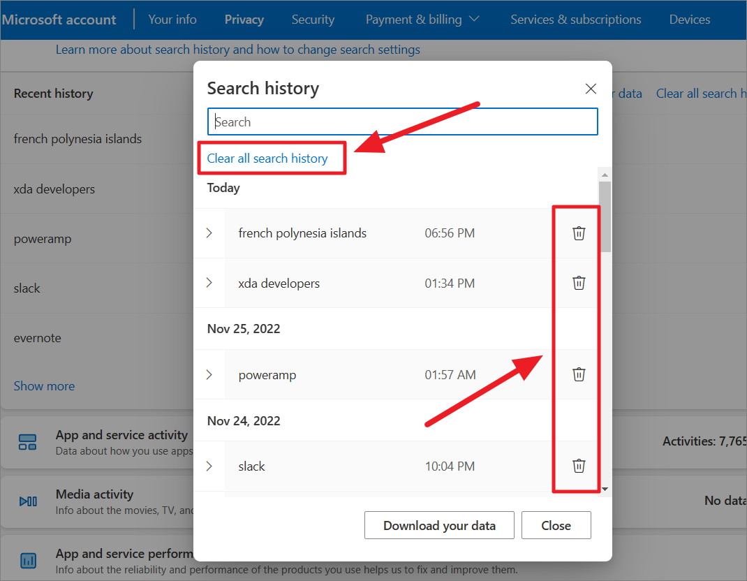 How to Clear Search History on Windows 11