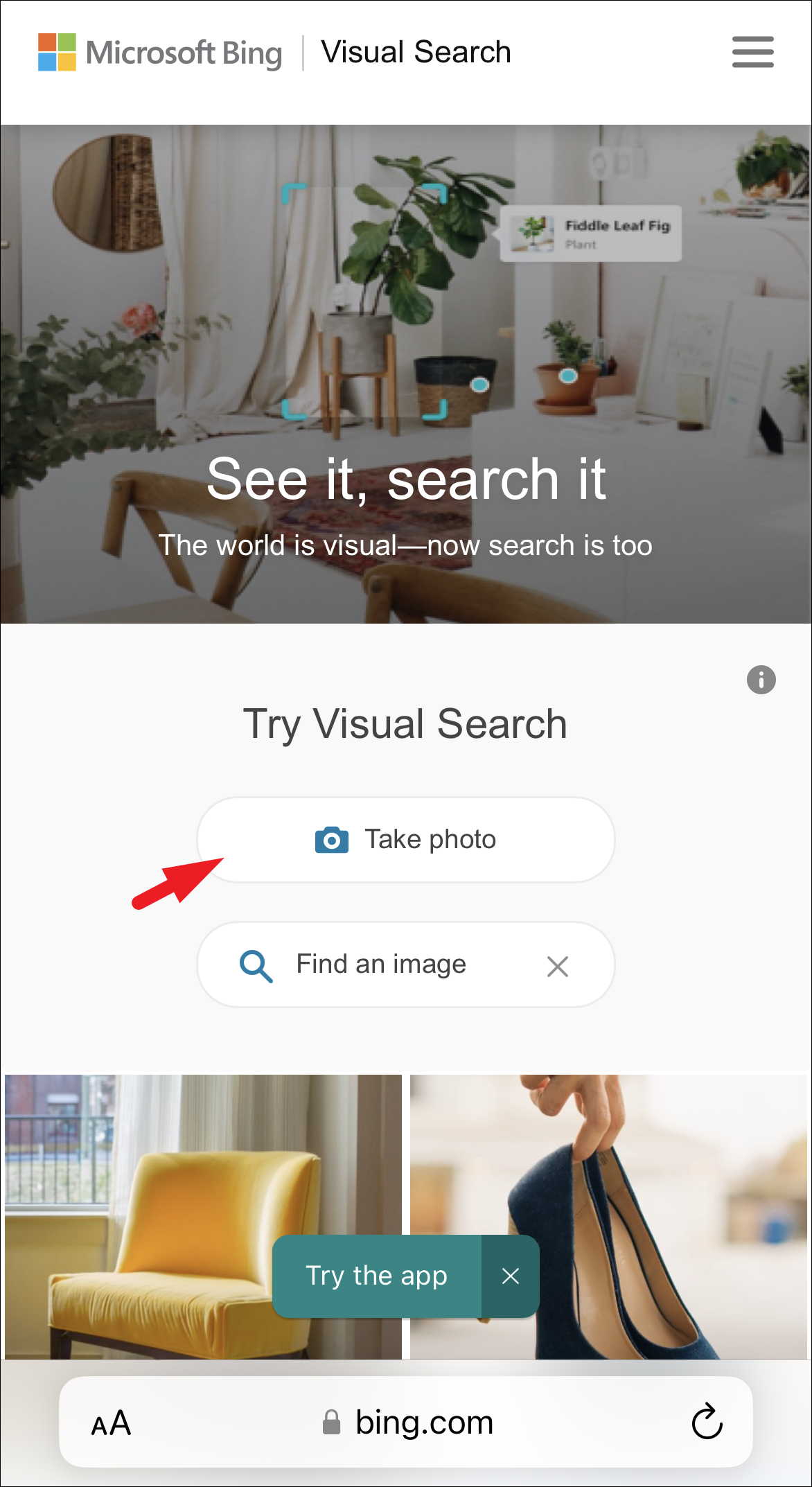 how to search safari using a photo