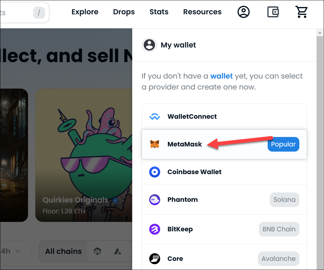 How to easily connect MetaMask wallet to OpenSea