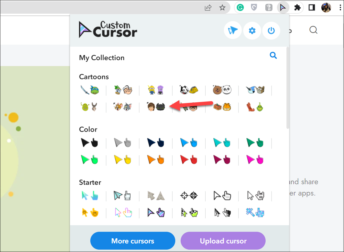 Custom Cursor for Chrome™ Giant collection of custom cursors for