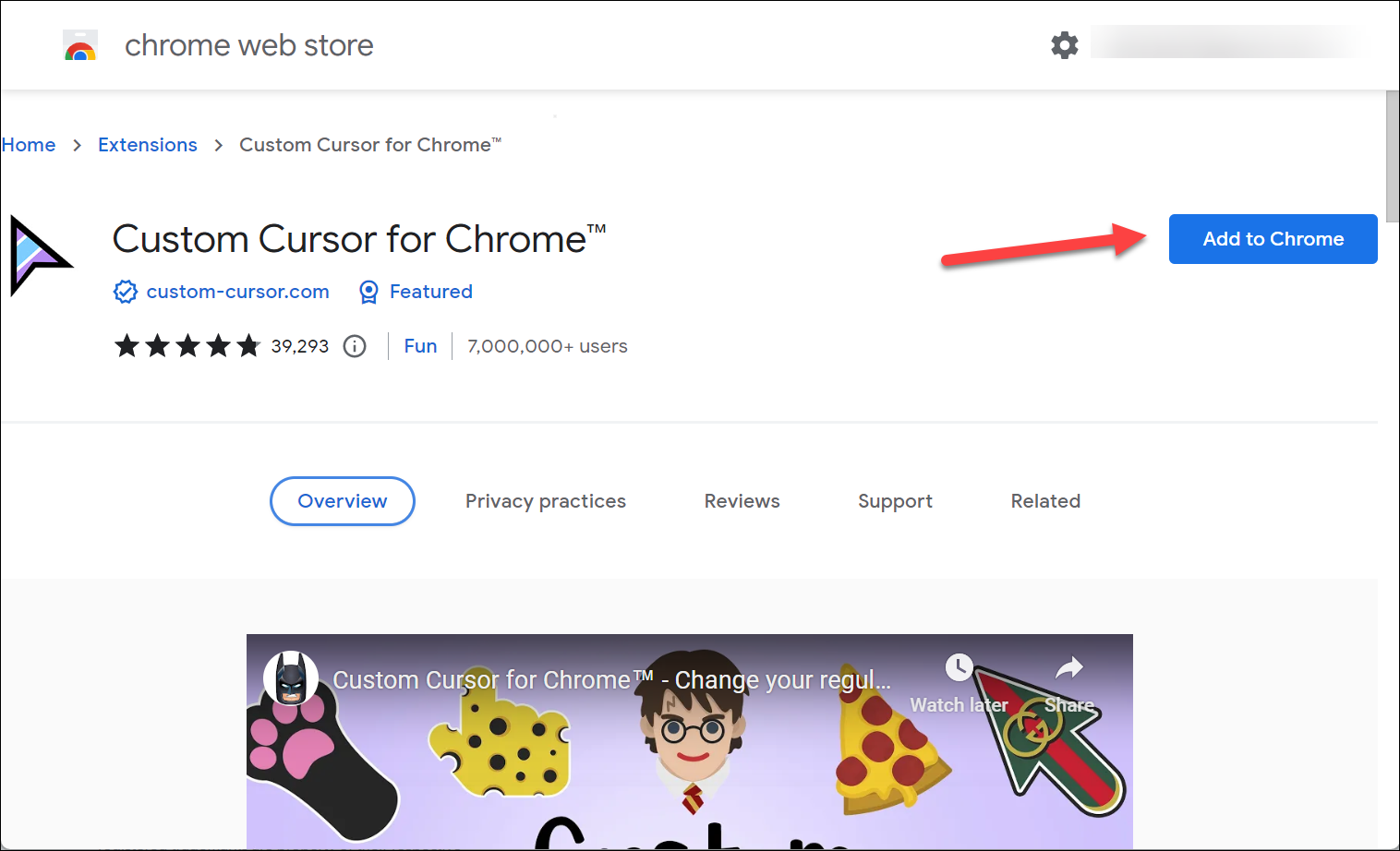 How to setup custom cursor in chrome browser? Search On google Google Web  Store Search on Google Web Store Custom Cursor Go to Chrome Web Store.  Click here to go to official