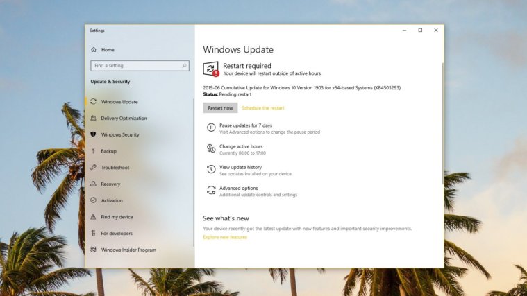 KB4503293 Update Windows 10 version 1903
